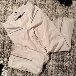 OBERMEYER White Ski Pants with Zipper Details